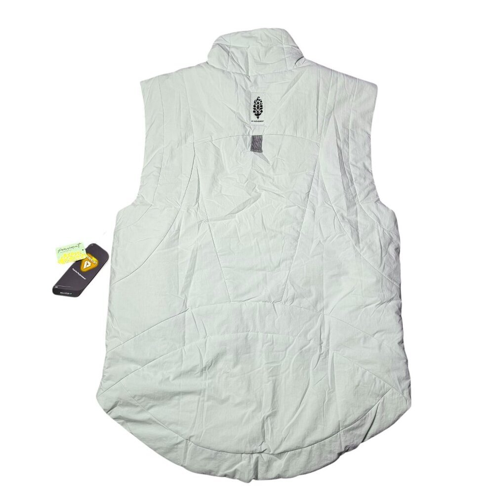 NWT New $168 Free People Slalom Reversible Fleece Light Green Grey Vest Size M - Picture 4 of 11